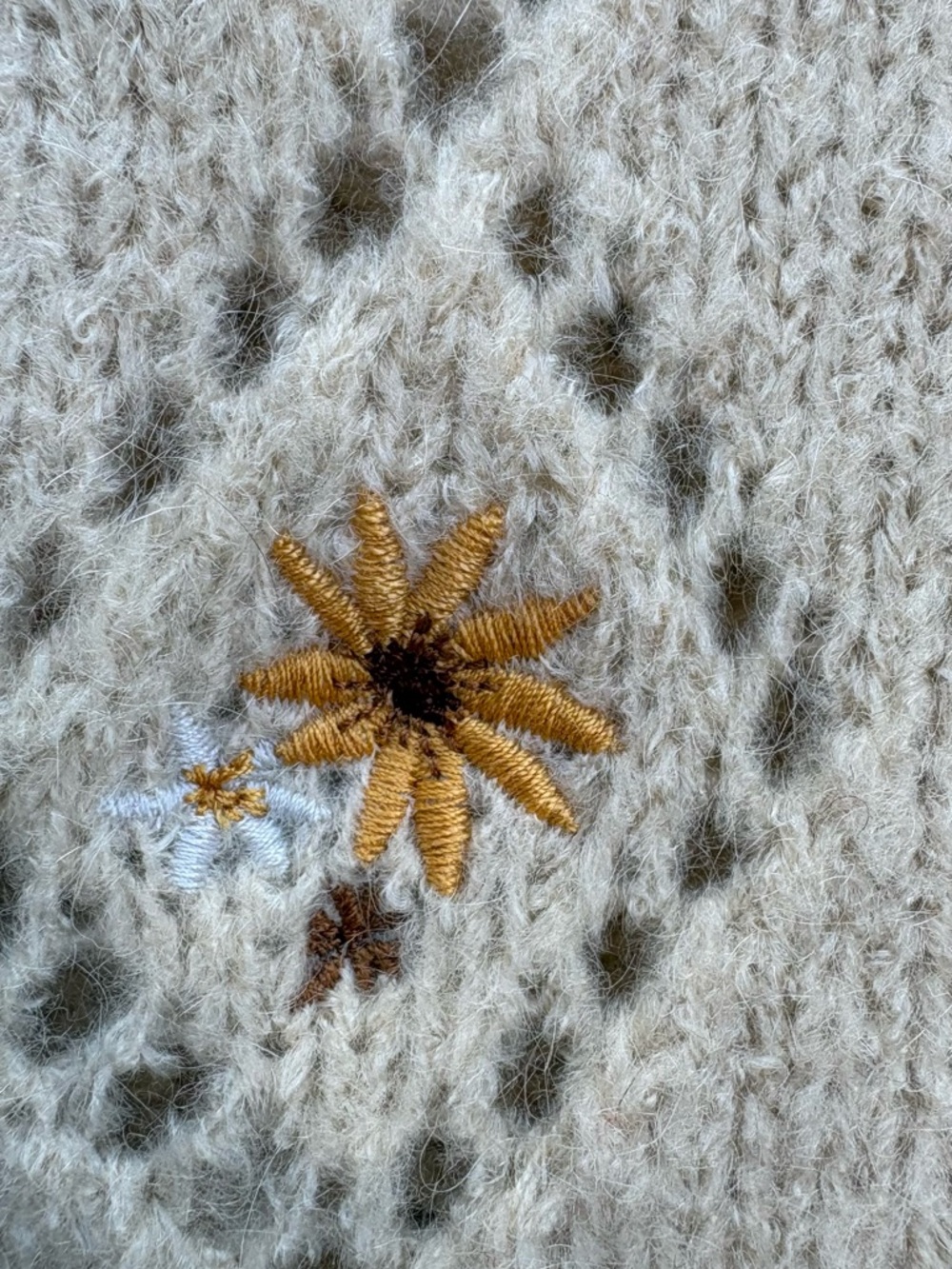 Driftwood Wool Mohair Penny Sweater Cardigan Cream Bliss Embordered Cottagecore - Picture 13 of 14